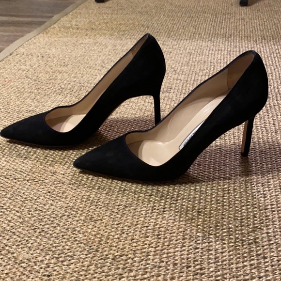 Sz 4 Manolo Blahnik BB 90 black suede pumps - Picture 5 of 10